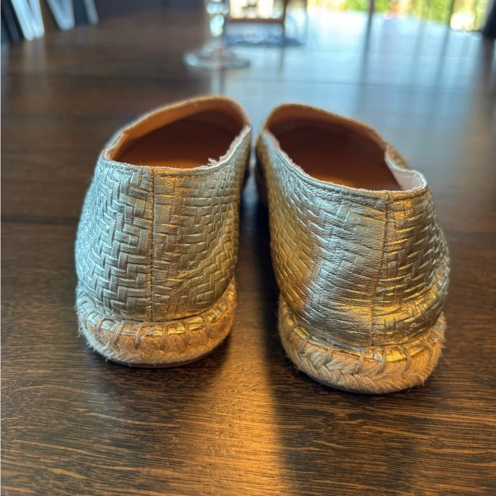 C Wonder Gold Leather Textured Flats